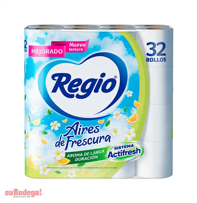 Papel Higienico Regio Aires de Frescura 200 H.D. 32 Rollos