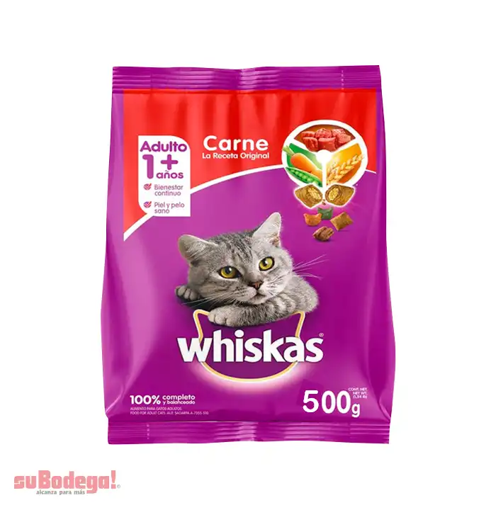 Alimento Whiskas Carne Receta Original 500 gr.