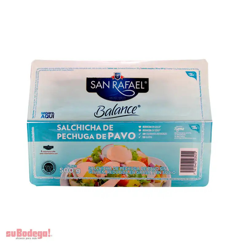 Salchicha Pechuga de Pavo Balance San Rafael 500 gr.