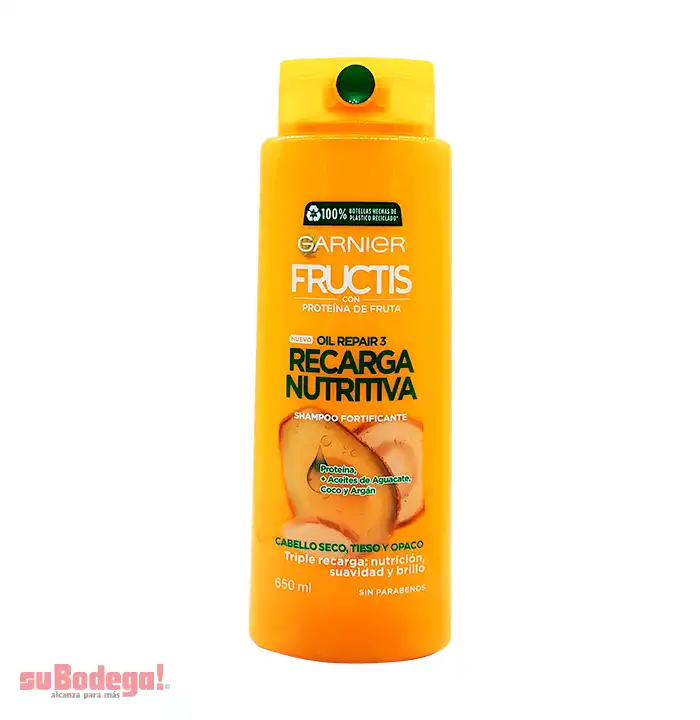 Shampoo Garnier Fructis Recarga Nutritiva 650 ml.