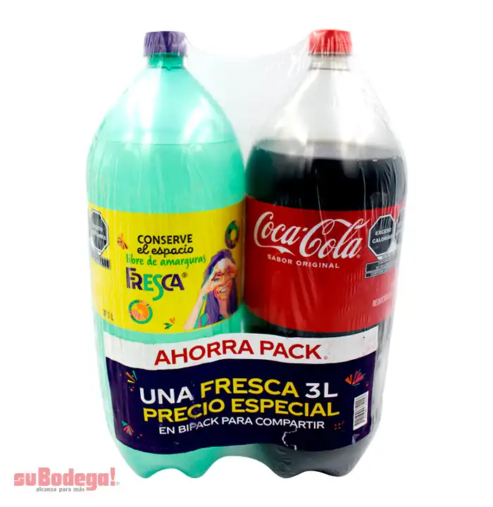 Refresco Coca Cola 3 lt.+Fresca 3 lt.