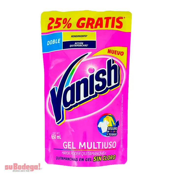 Vanish Quita Manchas Doy Pack 25% gratis 650 ml.