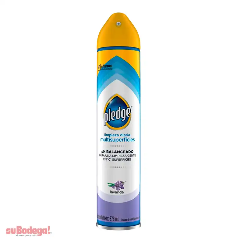 Limpiador Pledge Multisuperficies Lavanda Aerosol 378 Ml.