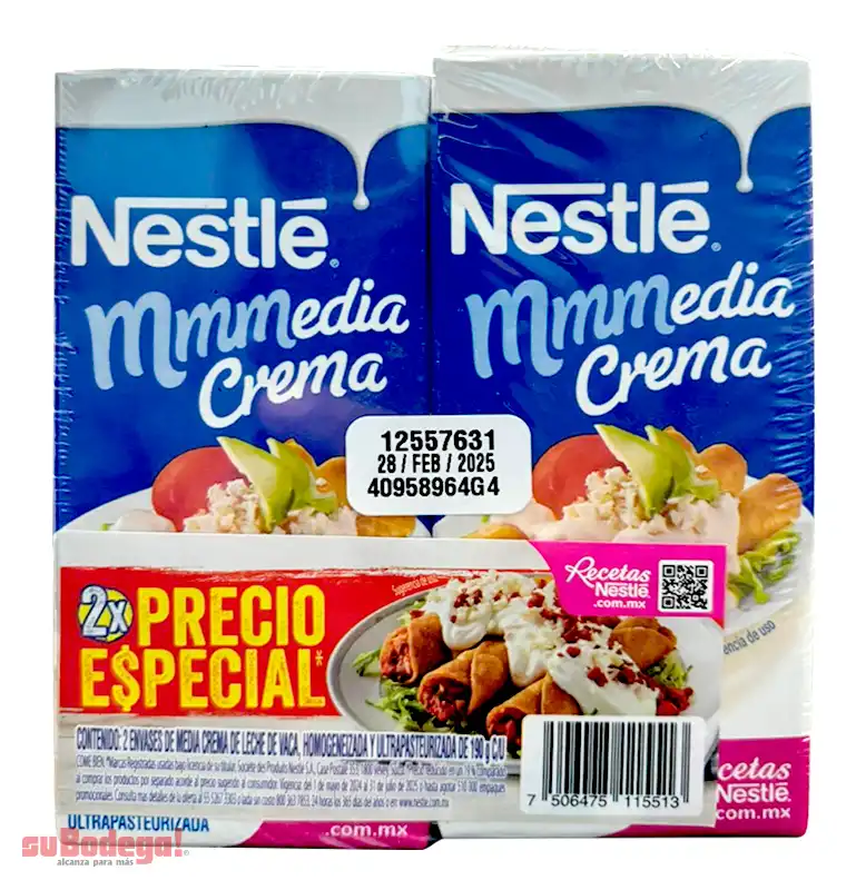 Media Crema Nestlé 2/190 g Precio Especial