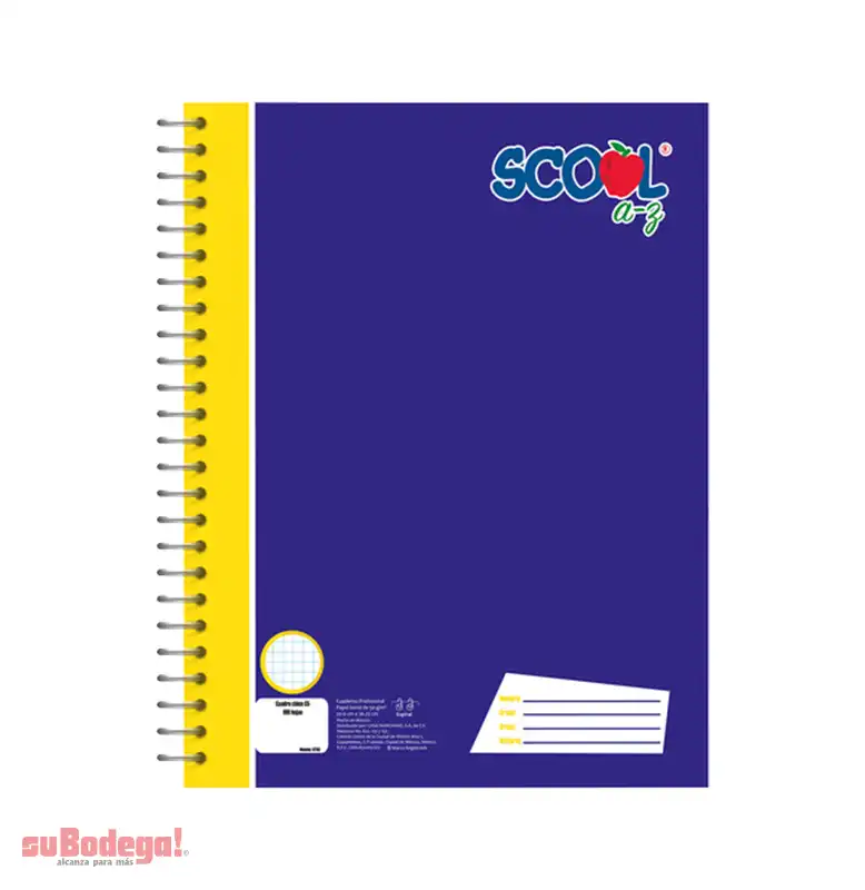 Cuaderno Scool Profesional Cuadro Chico 100 Hojas.