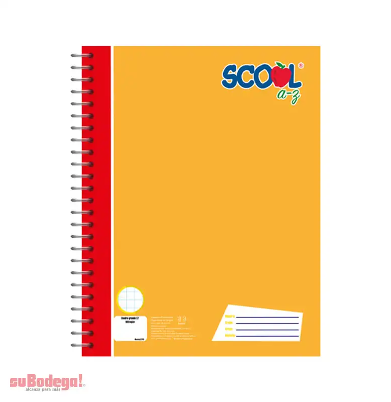 Cuaderno Scool Profesional Cuadro Grande 100 Hojas.