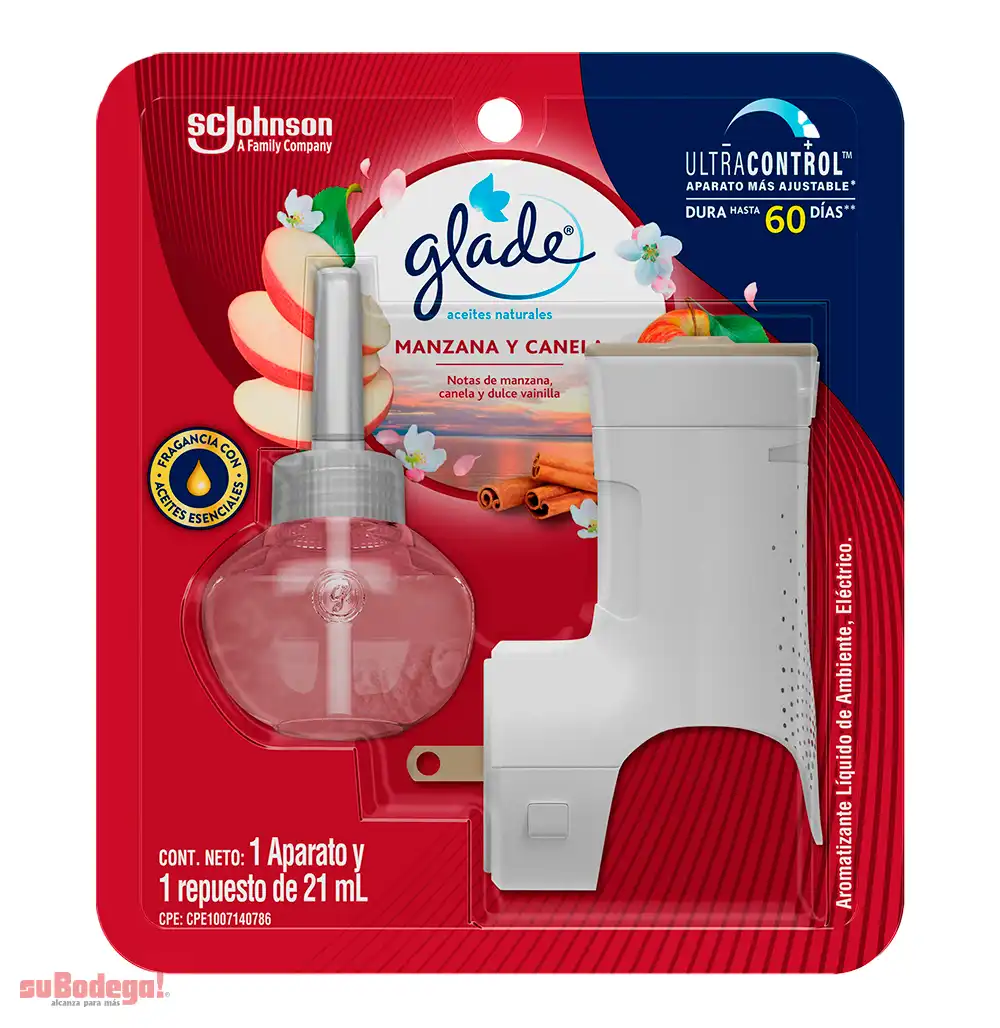 Aromatizante Glade Manzana Canela 21 ML +  Aparato