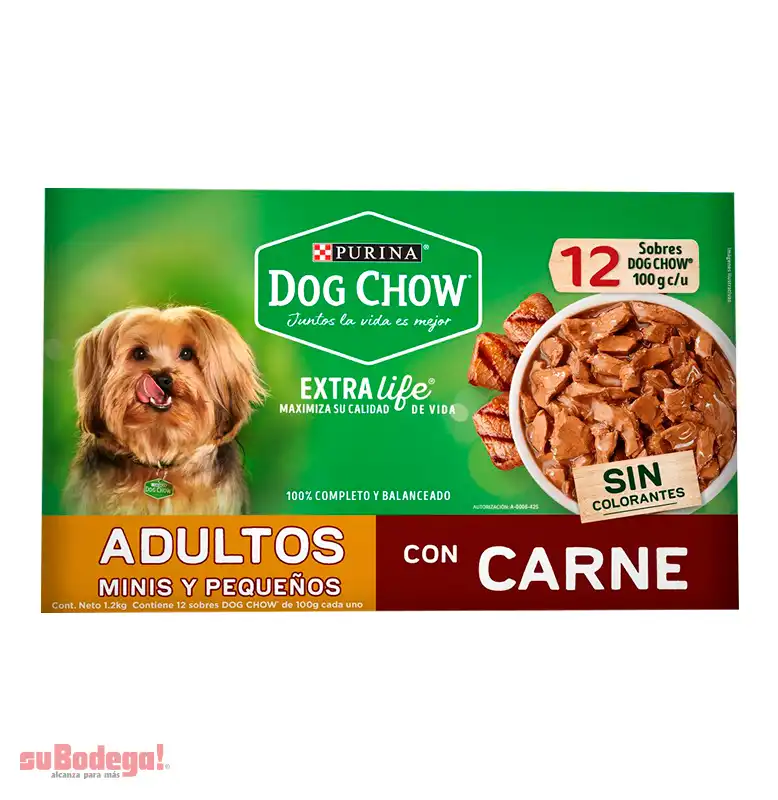 Alimento Purina Dog Chow Minis y Pequeños Carne 100 Gr.
