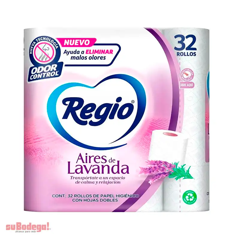 Papel Higiénico Regio Aires de Lavanda 200 HD 32 rollos