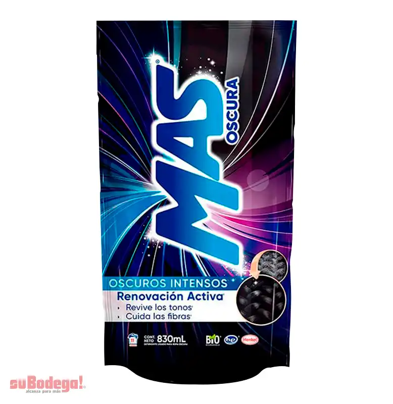 Detergente MAS Ropa Oscura Líquido 830 ml