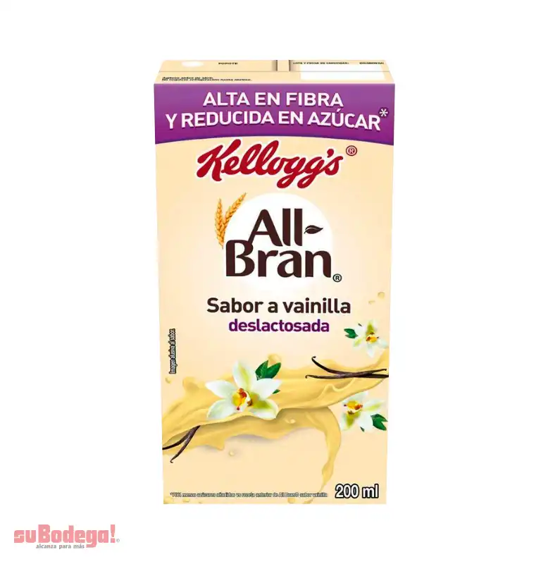 Bebida Kellogg s All Bran Vainilla Deslactosada 200 Ml.