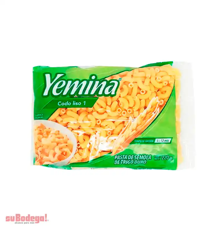 Pasta Yemina Codo Liso Número 1 Mas Producto 220 Gr.