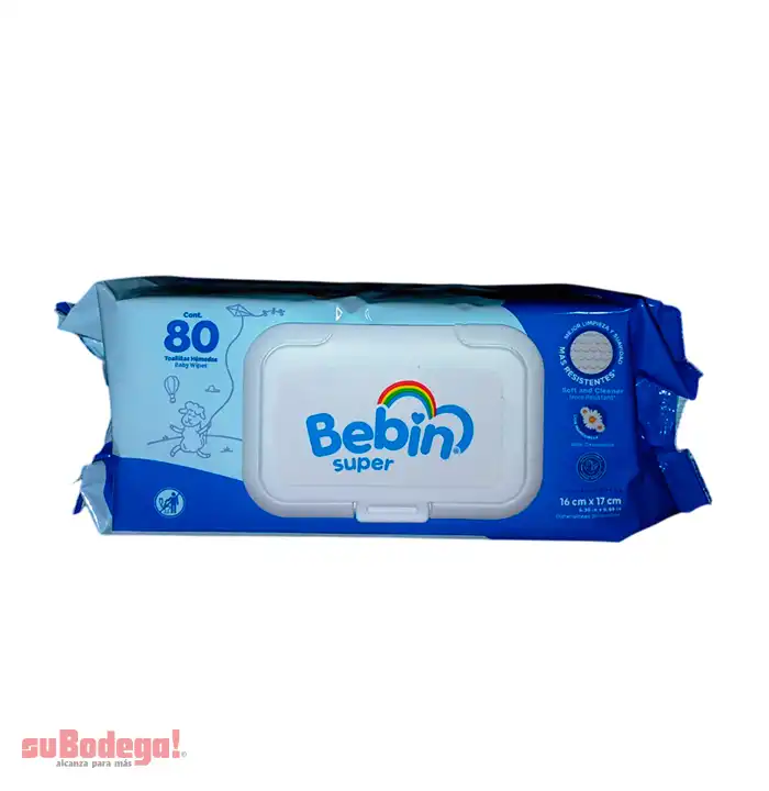 Toallita Húmeda Bebin Súper con tapa 80 pz.