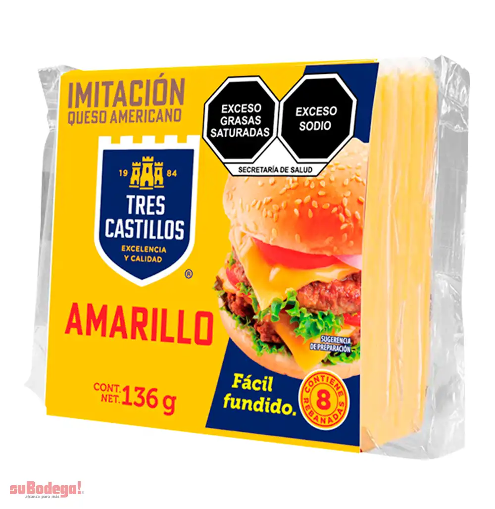 Queso amarillo Tres Castillos 136 g