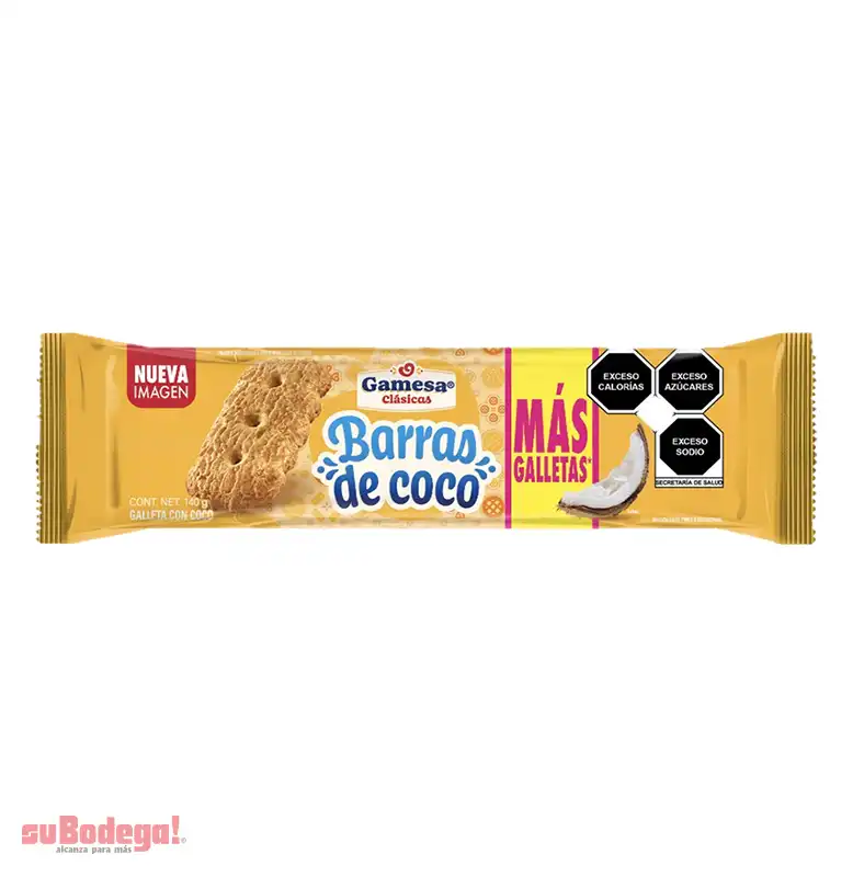 Galletas Gamesa Barra de Coco 140 GR.
