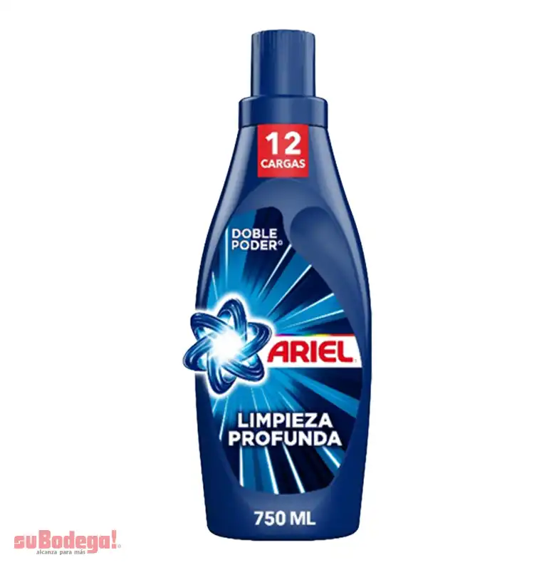 Detergente Ariel Liquido Limpieza Profunda 750 ML.