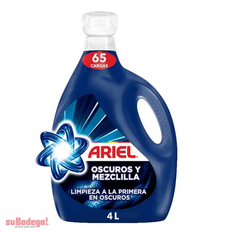 Detergente Ariel Liquido Obscuros y Mezclilla 4 LT.