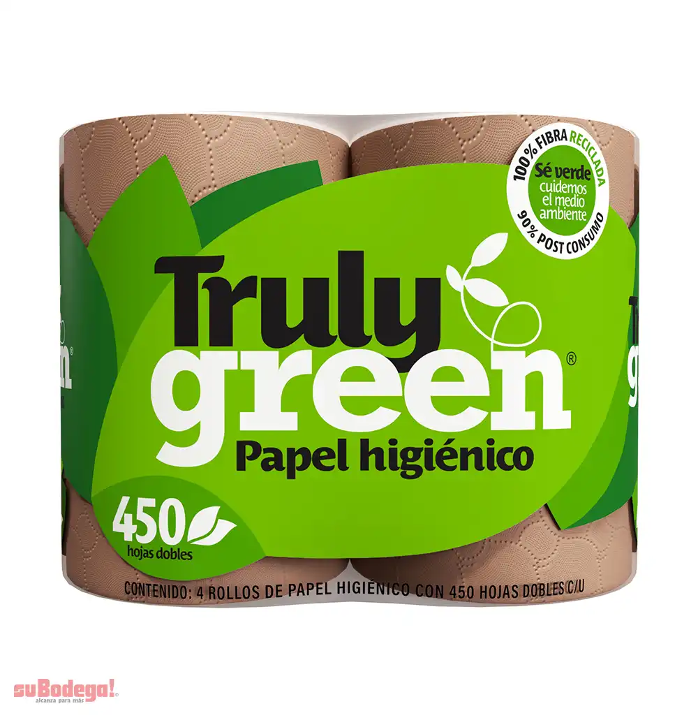 Papel Higienico Truly Green 450 H.D. 4 ROLLOS