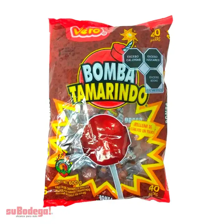 Paleta Vero Bomba Tamarindo 40 Pz