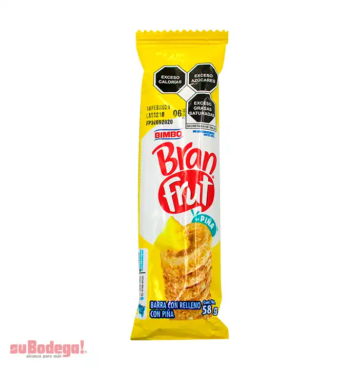 Barra de Trigo Bimbo Bran Frut Piña 40 gr.